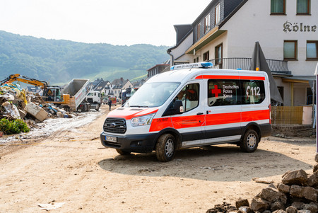 Einsatz des DRK bei der Hochwasserkatastrophe im Ahrtal im Juli 2021.