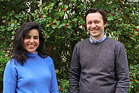 Maria Pereira und Sven Veigel-Sternberger vom DRK-Landesverband Brandenburg